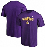 Men's Los Angeles Lakers Purple 2020 NBA Finals Champions Champs In The Line T-Shirt